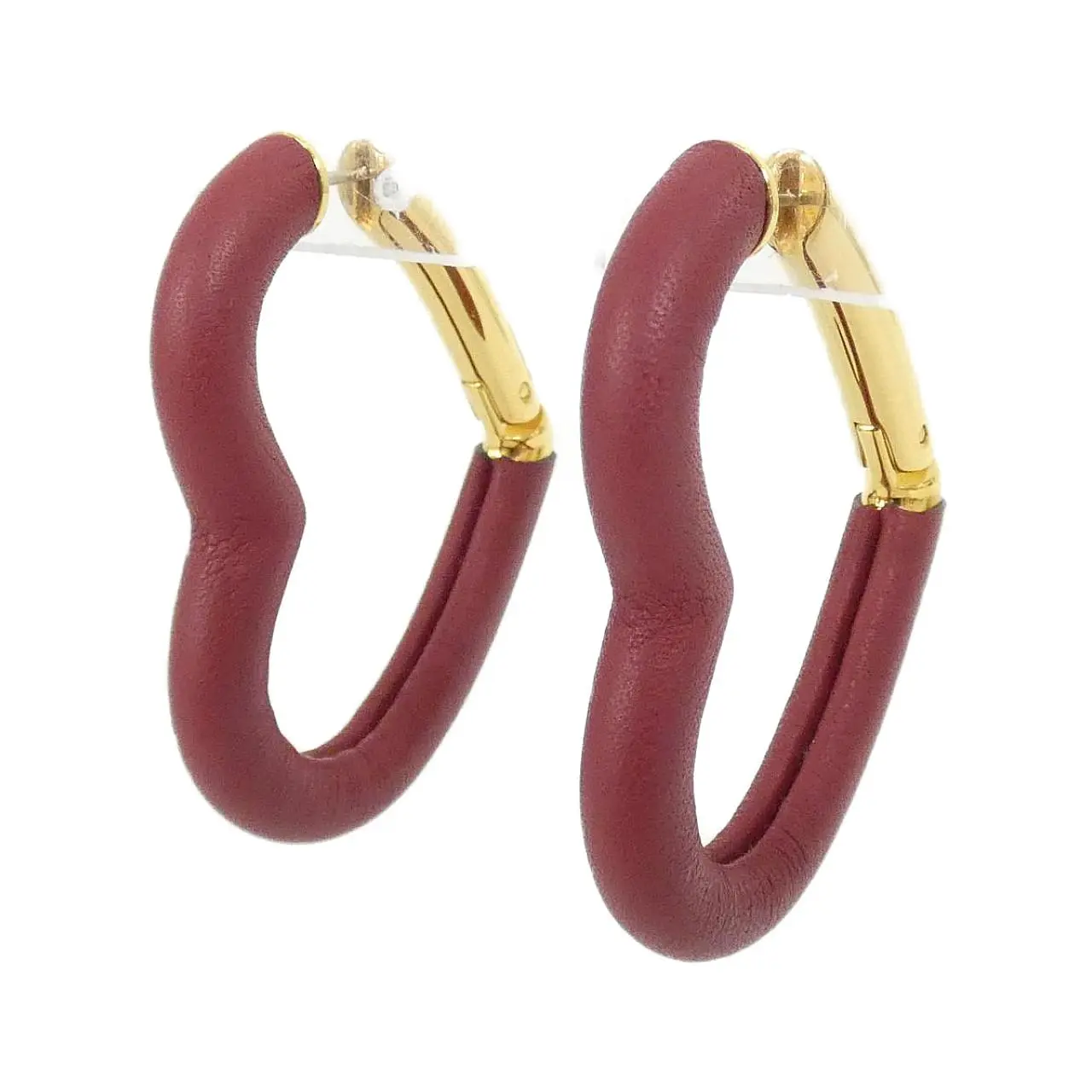 Pre-owned HERMÈS Calfskin Small Leather Goods Hermes Au Coeur Du Faubourg Leather Earrings