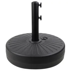 Heavy Duty Patio Market Umbrella Round Base Stand with Steel Holder Water/Sand Filled for Outdoor Umbrella Adjustable Shade 44-Pound Stability