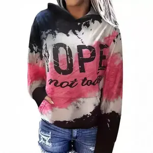 Women's Black Pink Tie Dye Print Hoodie Pullover Cowgirl Style Hooded Sweatshirt,Casual Long-Sleeved,Winter Clothes for Women