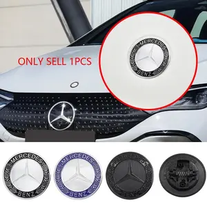 1Pcs 57mm Mercedes Benz Logo Car Front Hood Bonnet Emblem Badge Cover Decoration For Mercedes Benz AMG A C E S Class W203 W204 W212 W213 W205 W177 W247 W176 GLE CLS CLA CLG GLS Modification Accessories Car Stickers Car Decals
