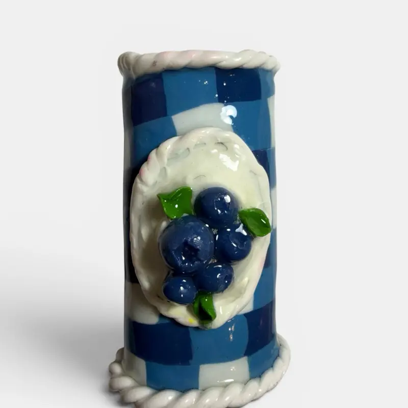 Blueberries and Cream Gingham Lighter Case