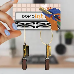 Hot Comb Earrings for Women, Perfect for Any Occasion, Pressing Comb, Black Art