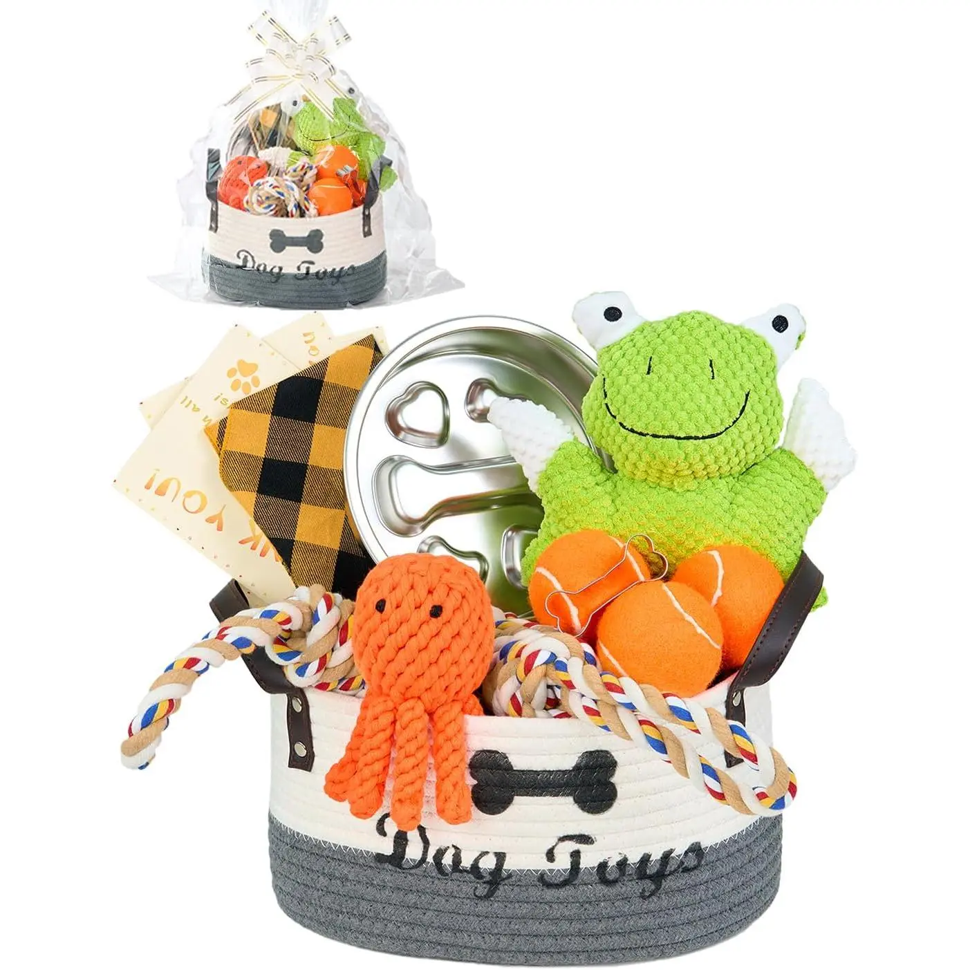 14Pcs New Puppy Gift Basket, Complete Premium Welcome Puppy Starter Kit and Dog Gift Basket with Dog Toys Bundle, Pet Essentials for New Owners, Perfect Dog Birthday Set for Small to Medium Breeds