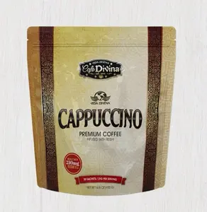 Vida Divina Cappuccino Premium Coffee Infused with Ganoderma Lucidum for Creamy Flavor and Health Benefits 20 Servings USA