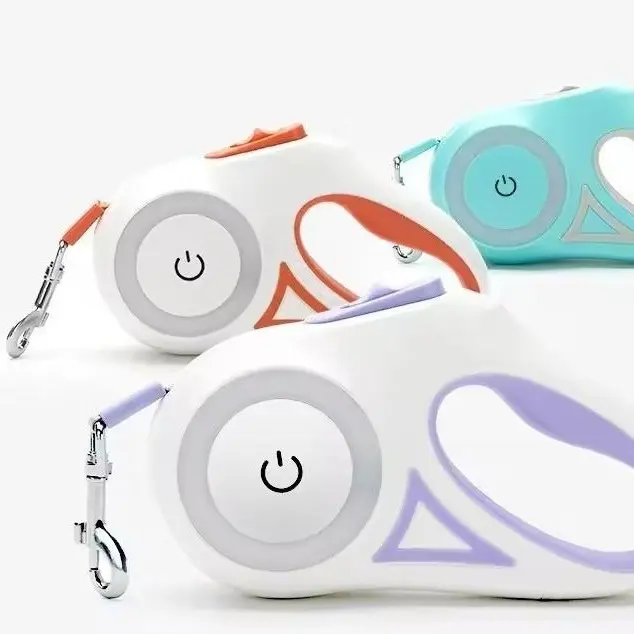 LED Light Retractable Safety Leash with Automatic Retraction - Puppy Leash for Small to Medium Dogs Up to 110 Lbs, Ideal for Pet Walking
