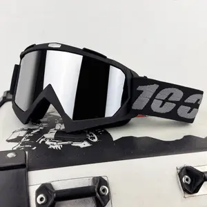 1pcs New Motorcycle Goggles - Polycarbonate Lens Anti-Fog Wind Dust Shockproof - Universal Helmet Compatibility for Dirt Bike ATV Off-Road Street Riding