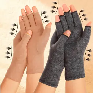 2 Pairs Arthritis Compression Gloves for Women Men, Carpal Tunnel Pain Relief, Fingerless for Typing Both Hands ( Small Pack ) Medical Accessories