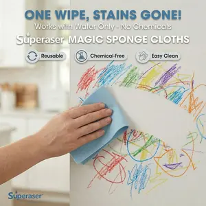 Reusable Magic Sponge Cloth Set, Random Color Mix, No Chemical Additives, Easy Cleaning, Ideal for Household Use