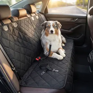 1Pc Waterproof Scratchproof Dog Car Rear Protector Mat with Dog Seat Belt for Cars, Trucks, SUVs