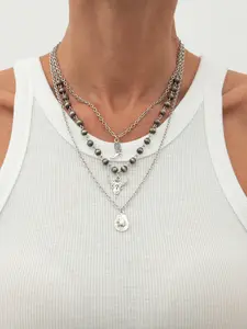 Silver Layered Western Charm Boho Necklace | Cowboy-Boot, Steer-Skull & Hat Pendants | Festival & Country Party Gift for Her