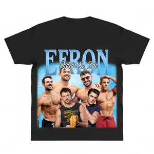 Dylan Efron&Zac Efron sexy cool abs For Graphic Tee Shirt For Casual Soft Cotton fashion Streetwear Top Trending Easy Care Machine Wash Safe fan gift