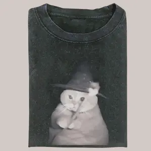 WIZARD CAT Vintage Tee, Cat T-Shirt, Meme Cringe Funny Dumb Shirts, Unisex Movie Shirt humor funny meme Cotton Oversized
