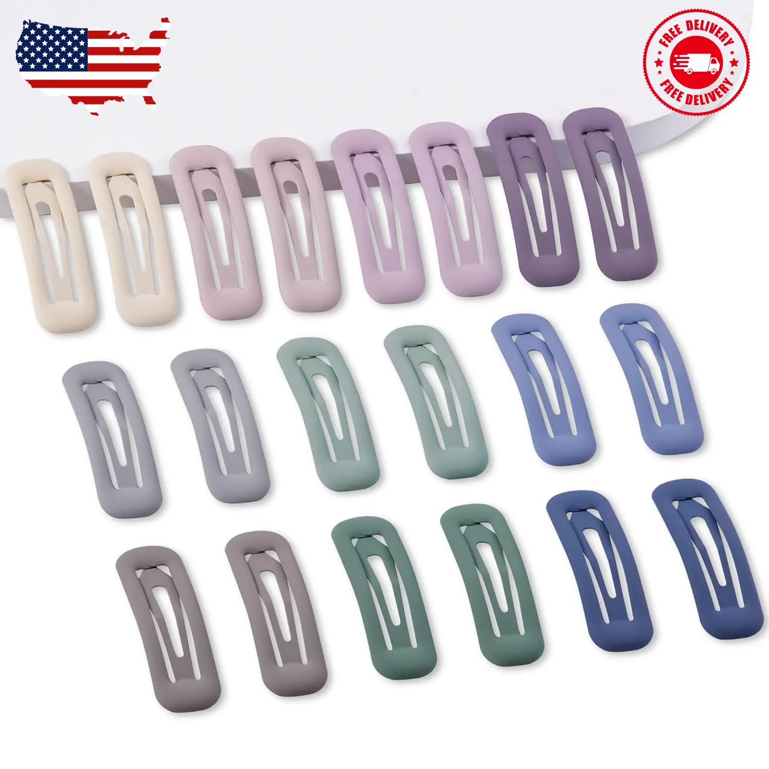 20 PCS Small Rectangle Hair Barrettes For Women