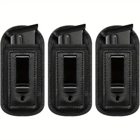 3 Pack Secure Universal IWB Mag Pouch with 3 Holsters - Concealed Carry Accessory for Single/Double Stack Mags, Fits 9mm,.40,.45,.380,.357 S&W M&P Sig Sauer Ruger G-series (Sports & Outdoor)