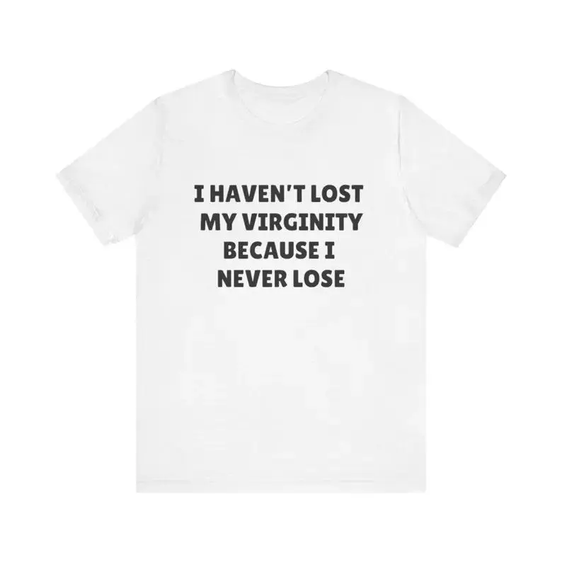 Men's Casual Fit Loose Menswear T-Shirt - Soft Short-Sleeve Round Neck Top, Sarcastic Internet Meme Print, Cotton-Polyester Fabric, Simple Funny Gift Apparel