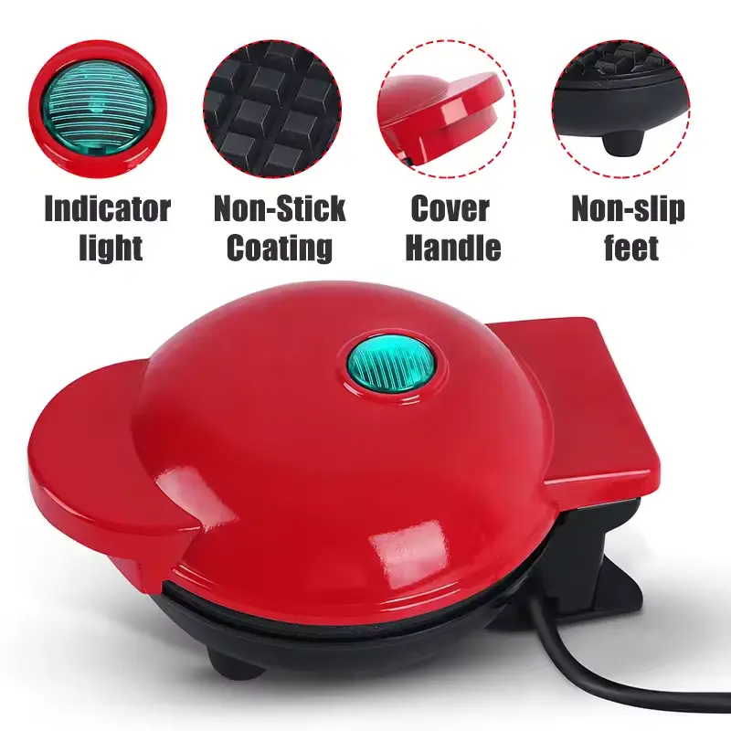 Mini Waffle Maker - 350W Power 4-In Specialty Kitchen Appliance, Family-Friendly Household Tool for Cornbread, Hash Browns, Kitchen Appliances