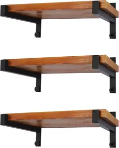 6 count Heavy Duty Shelf Brackets 12 Inch Wall Mounted Industrial Metal Shelving Supports with Lip