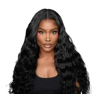 Arabella Hair Front Lace 13x6 Glueless Wig Natural Curly Ear to Ear V-Shaped Sideburn 180% 15A Raw Human Hair Pure-Luxe Black Daily Easy Wear Pre-Everything