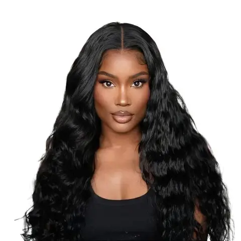 Arabella 15A Raw Human Hair Lace Frontal Wig, 13x6 Glueless Pre-Cut Wig with Tape, 22.5 Inches Natural Curly, Ear-to-Ear V-Shaped Sideburns, 180% Density, Pure-Luxe Black, Breathable Daily Easy Wear Pre-Everything