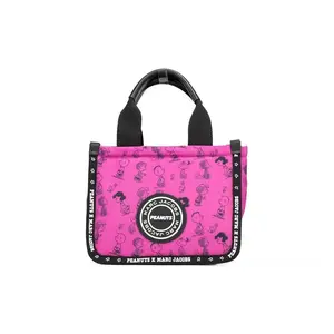 Pre-owned MARC JACOBS Nylon Tote Bags X Peanuts Mini Fuchsia Fedora Puffy Tote Convertible Women's Handbag