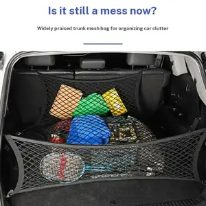 Universal Car Trunk Storage Net Pocket Suv Vehicle Tail Box Anti-Slip Fixed Full Elastic Luggage Organizer