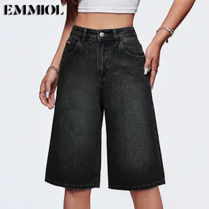 EMMIOL Baggy Capris Jorts for Women Wide Leg Denim Shorts Y2k Mid Rise Bermuda Streetwear Boyfriend Jean Shorts with Pockets Summer Vibes EMMIOL Baggy Capris Jorts for Women Wide Leg Denim Shorts Y2k Mid Rise Bermuda Streetwear Boyfriend Jean Shorts with Pockets Summer Vibes