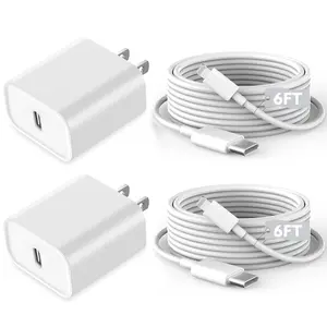 Fast iPhone charger, 2-pack iPhone fast charger, 6-foot USB C to Lightning data cable, fast charging cable, USB charging adapter, suitable for iPhone 14 Plus/14 ProMax/13 Mini 12/11/XS/iPad