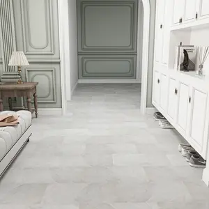 Jeedeson 304*609*6mm Gray Marble SPC Floor Tile, Tile for Hotel Floor Anti-slip and Dirt-resistant