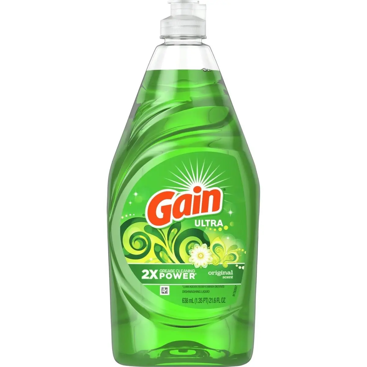 212 MAIN PGC98110 Original Scented Gain Dish Liquid Detergent - 8 fl oz, Pack of 12, Advanced Grease-Fighting Household Cleaner with Easy-to-Grip Grooves