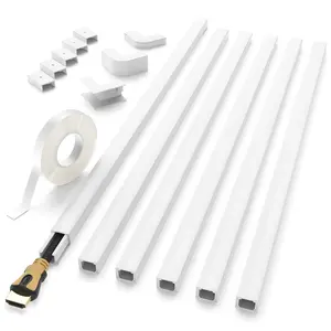 Cord Hider, 94in Cable Hider, One-Cord Cord Covers for Wall, Paintable Cable Cover Raceway, Wire Hiders for Tv on Wall, Wire Covers for Cords, Cord Cable Management, 6xL15.7 W0.59 H0.4in