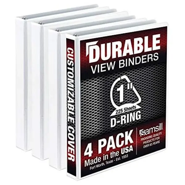 Samsill MP46437 Durable 1 in. View D Ring, White