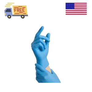 Nitrile Exam Gloves, Disposable Gloves Latex Free for Medical Care, First Aid, Cleaning, Food Prep,100 Count, Blue