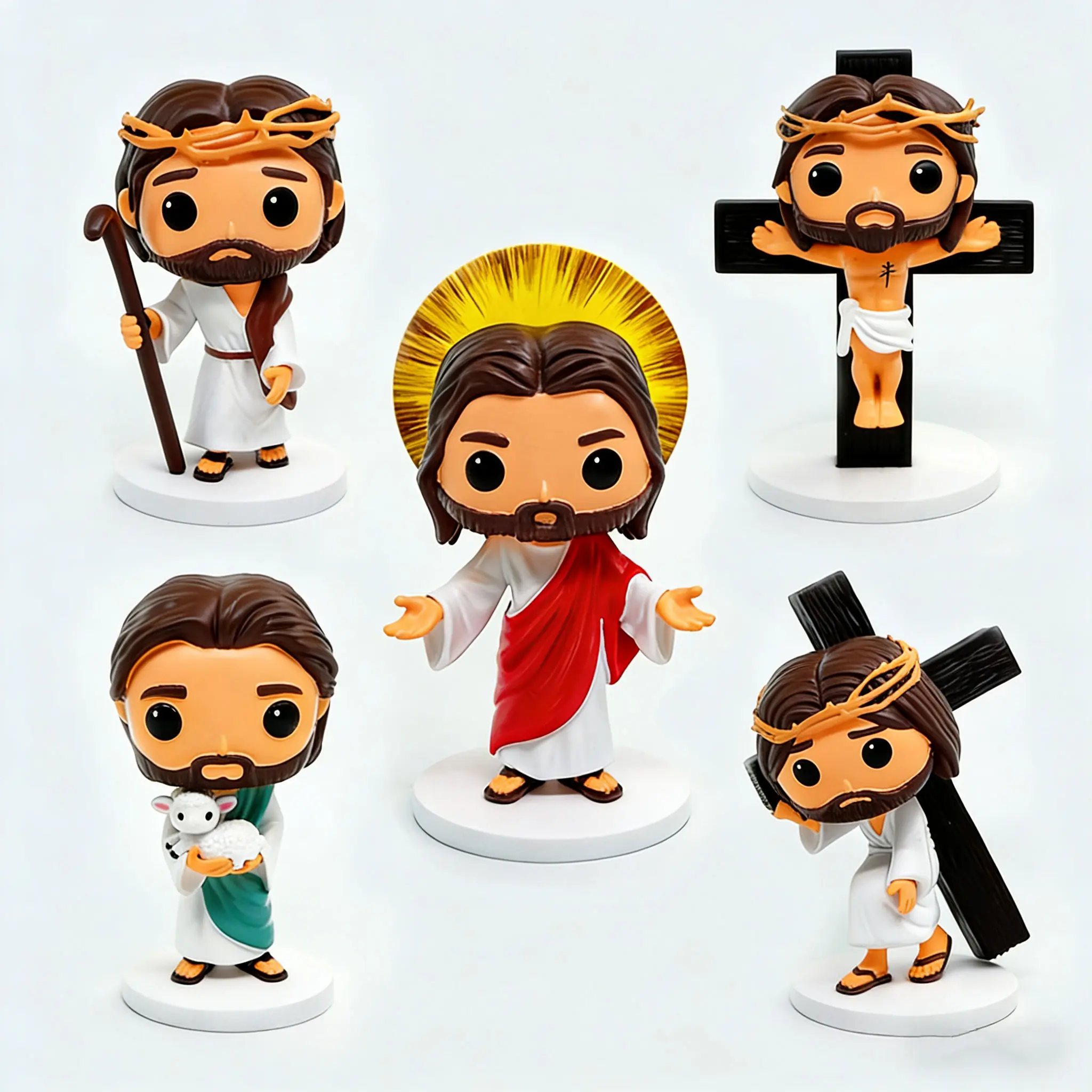 Jesus Figure Religious Cute Christian Home Decor Small Jesus Figurine Toy Bible Study Ornament & Christmas Gift