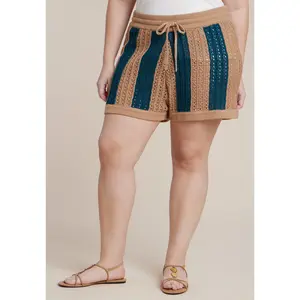 ELOQUII Women's Plus Size Crochet Knit Short