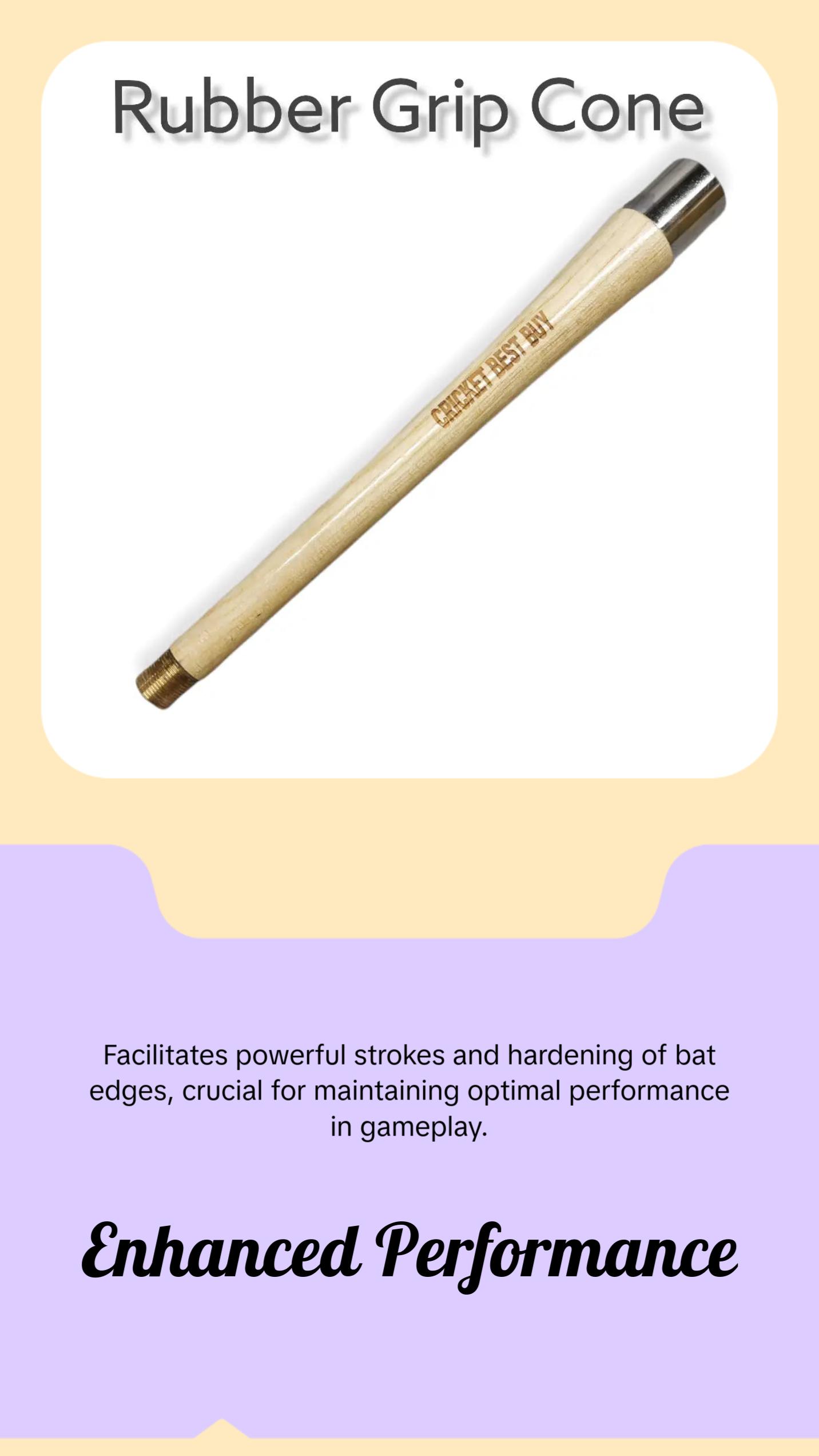 Bratla Cricket Bat Mallet and Cone Combo Knocking Bat Apply Rubber Grip