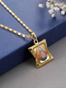 Unisex Jesus Necklace with Latin American Faith Design, Catholic Rhinestone Jewelry, Trendy and Cool Pendant, Perfect for Daily Wear and Parties