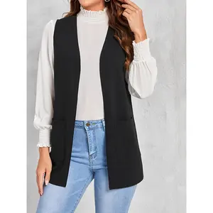 Loose and Comfortable - Women's Sleeveless Cardigan - Regular Style
