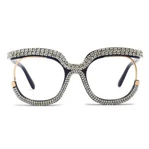 Owl Eye Crystal Studded Blue Light Glasses