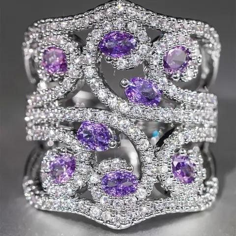 Artificial Zircon Decorated Ring, Statement Ring, Fashion Accessories for Women, Trendy All-match & Exquisite Jewelry for Birthday Gift, Iced Out Zircon, Elegant Everyday Ring, Elegant Glittering Ring, Artificial Zircon Rings