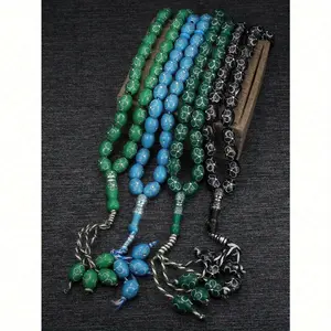 Acrylic Oval Multicolored Beads, Prayer Beads, Buddha Beads, Suitable for Celebrating Festivals, Ramadan, and Worship, Men's and Women's Jewelry Islamic Muslim