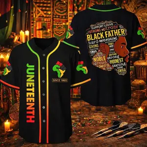 Juneteenth Since 1865 Baseball Jersey, Black Father Button Down Shirt, Unisex Freedom Day Baseball Tee, Black History Dad Gift # TikTokMadeMeBuyIt # DadGratitudeTee # CelebrateDad # FathersDayOutfit # GiftForHim