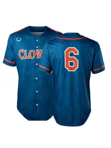 Clowns Baseball Jersey —  Custom name & number YOUTH Kids, Men & Women —  Loose Fit, Moisture-Wicking, Breathable Polyester Baseball Uniform