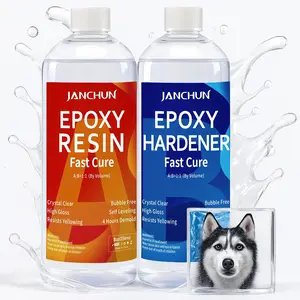 16oz Crystal Clear Epoxy Resin Kit -  No Yellowing & Bubble Free,Fast Cure,High-Glossy,Self-Leveling 1:1 Casting Resin for Jewelry Art,River Tables Crafts, Table Tops, DIY