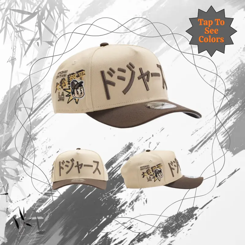 Japanese Streetwear Katakana Embroidered Baseball Cap - Vintage Colorblock Dad Hat, Aesthetic Y2K Street Style Snapback, Curved Brim Sun Cap for Men & Women, Trendy Unisex Outfits