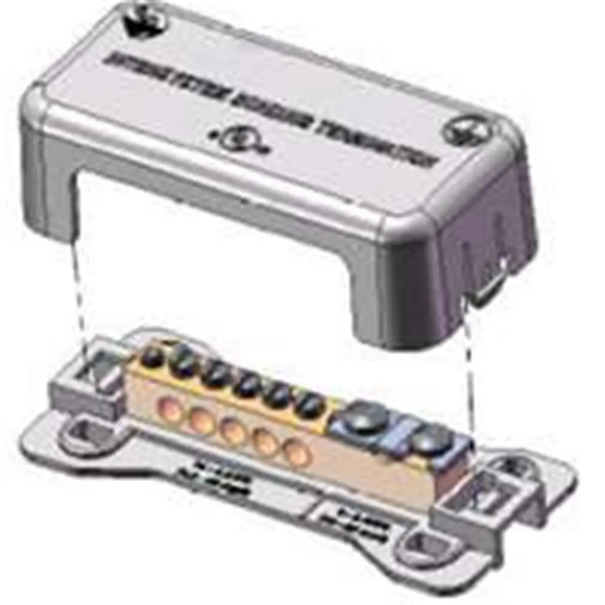 Erico IBTB Intersy Stembonding Termination - Stainless Steel Residential Integral Mount, Polymer Base, Corrosion-Resistant, Impact-Resistant, Fits 14-2 AWG Bonding/6x2 AWG Grounding Conductors, Meets NEC Art. 2008 250.94, Easy Installation