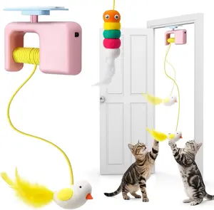 Nocciola Indoor Cat Interactive Toy, Automatic Retractable Flying Bird with Hanging Feather, Enrichment Play for Kittens & Adult Cats