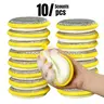 Double Sided Round Dishwashing Sponge, 5pcs/10pcs, Durable Cleaning Pad for Kitchenware, Pots, Countertops & Stovetops, Kitchen Cleaning Supplies, Dual Sided Sponge