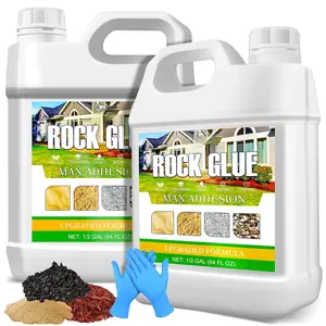 Rocks Glue - 1 Gallon Fast-Drying Mulch Glue for Landscaping & Gravel Binder -  Stabilizer for Pine Straw, Pebbles & Landscape Rocks -  Adhesive for Weed Barrier & Gravel Binding