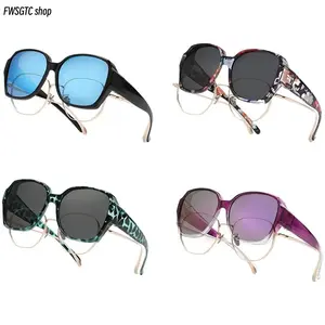 4/2-Pack Unisex Oversized Geometric Fit Over Sunglasses, Polarized UV400 Anti-Glare Flexible Angular Frame, Lightweight Shades for Prescription Glasses, Ideal for Driving, Outdoor & Daily Wear