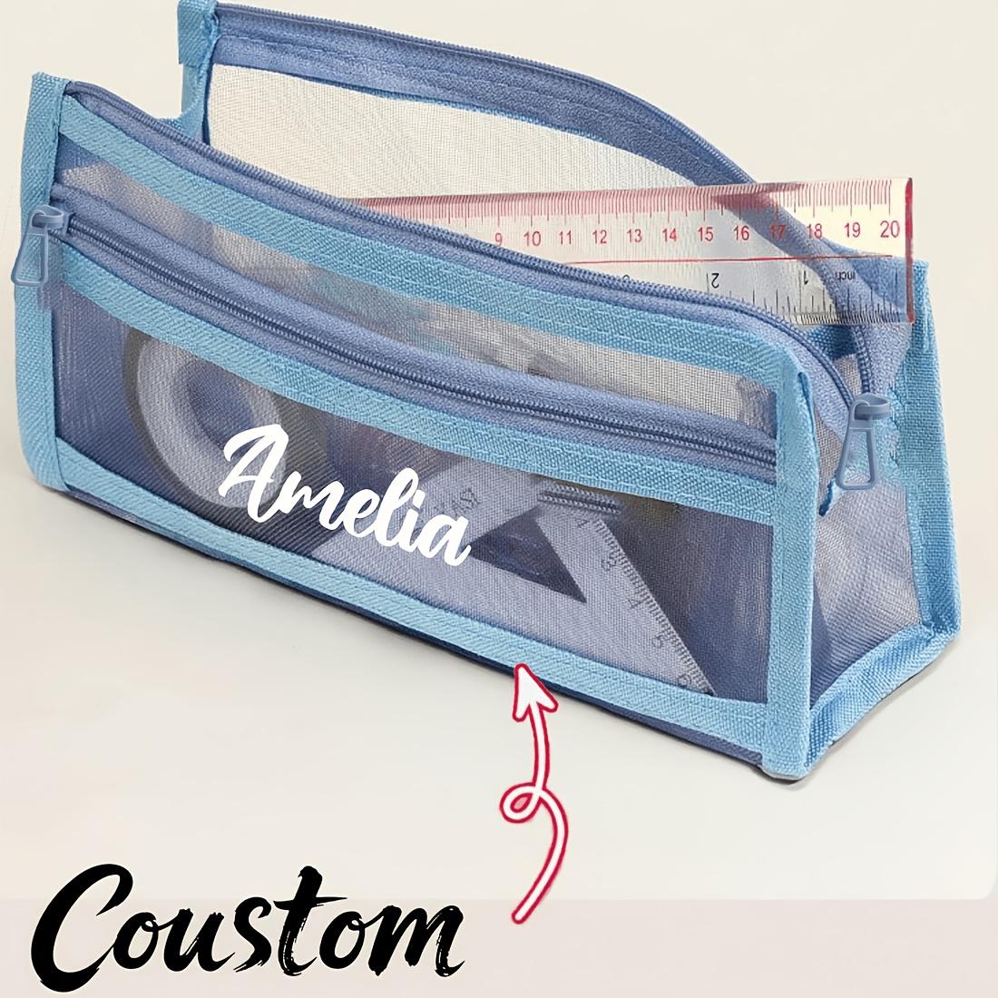 Customizable Transparent Pencil Case with Name, Random Styles, Essential for Exams/student Stationery,